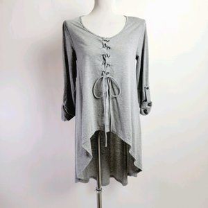 She + sky small gray hi low top